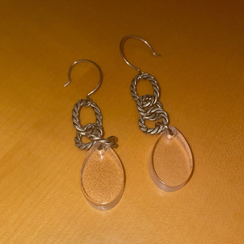 Color by amber clear drop earrings
